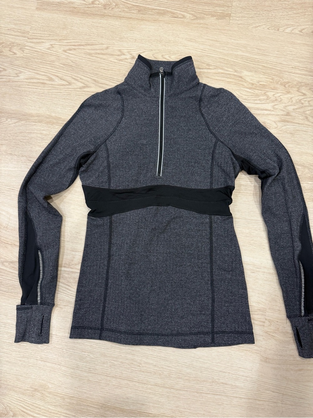 Lululemon Define Half Zip Pullover | Heathered Black Herringbone | Size 6